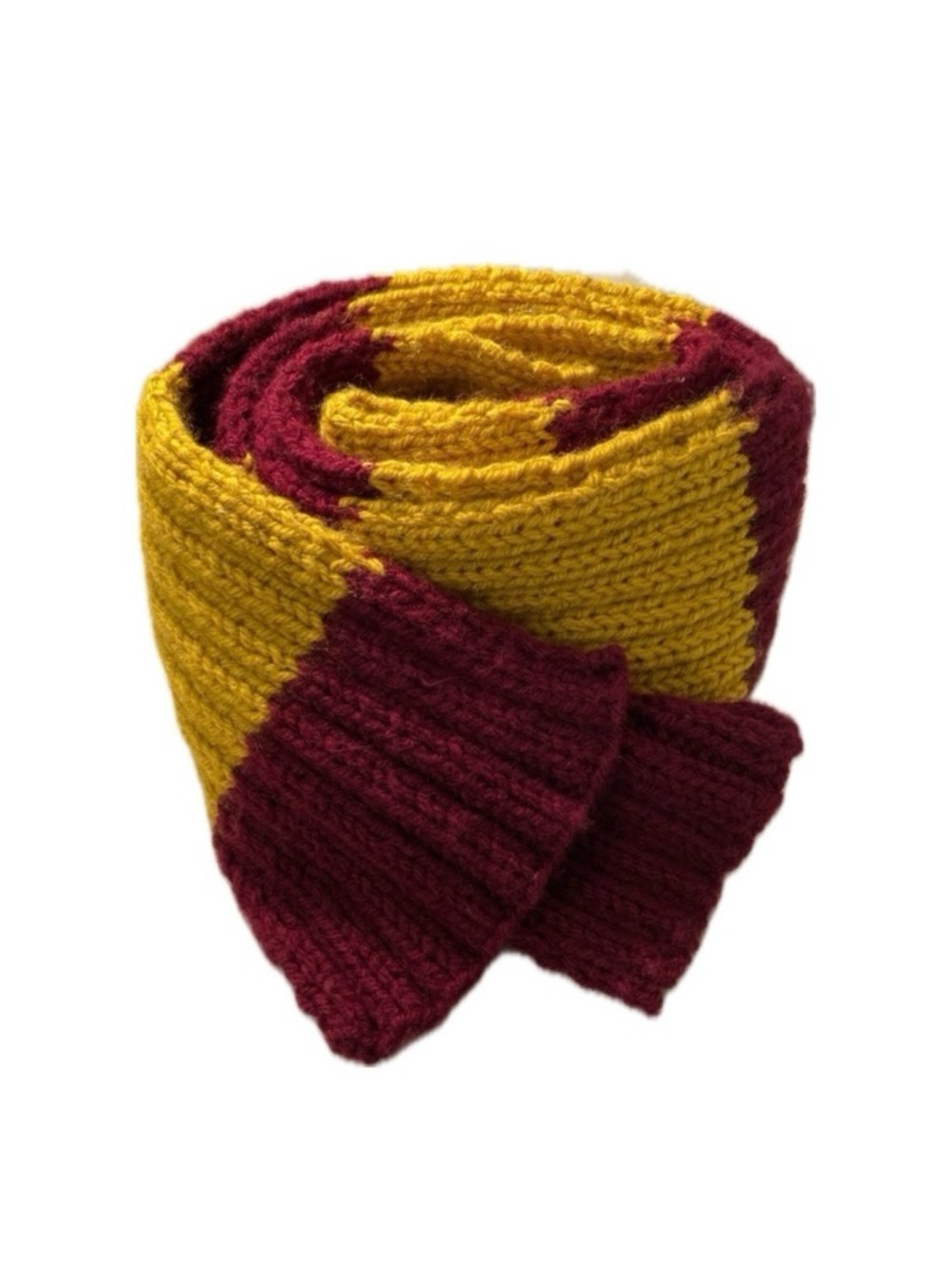 Handmade Harry Potter Inspired Ribbed Knit Scarf | Gryffindor Red & Gold
